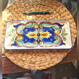 Maxcera Tuscan Jewel Ceramic Rectangular Ceramic Serving Dish ,Jewelry Tray